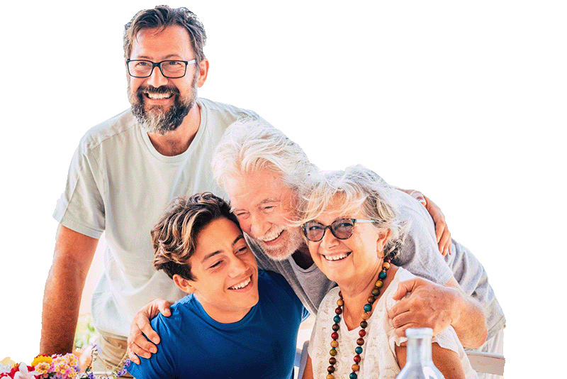 Men hugging; Donation page header